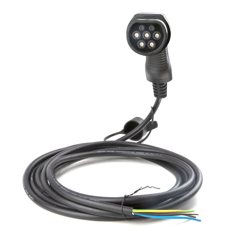 EBG — Pigtail ladekabel m/ Type 2 støpsel — 16A & 32A — 1-fas & 3-fas