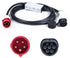 SPARK Red 32 — Rød CEE til type 2 — justerbar ladekabel 6A-32A — 32A / 3-fas — 22 kW