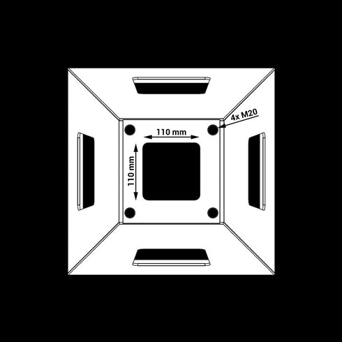 Norgesfundament — Stålfundament til ladestolper / ladesøyle — 500 mm — C/C 160 mm