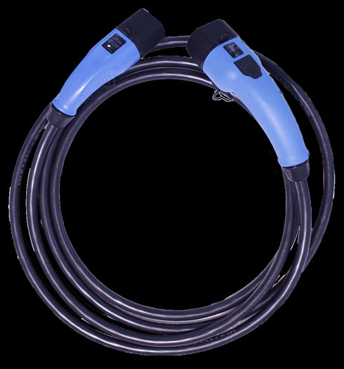 Tesla EVCharge — Laddkabel m/ knapp för laddningsport — Typ 2 till typ 2 laddkabel — 32A/3-fas — 22kW