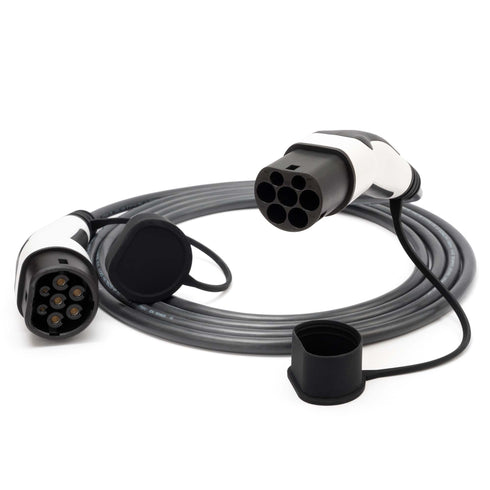 Tesla EVCharge — Laddkabel m/ knapp för laddningsport — Typ 2 till typ 2 laddkabel — 32A/3-fas — 22kW