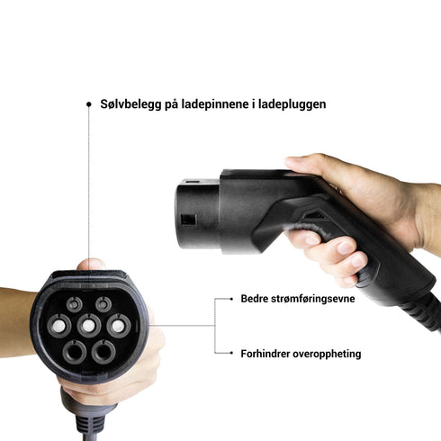 EBG — Type 2 til type 2 ladekabel — 32A/1-fas — 7,4 kW